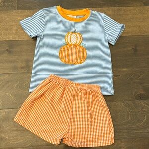 JellyBean 18m Boys Pumpkin Shorts Set